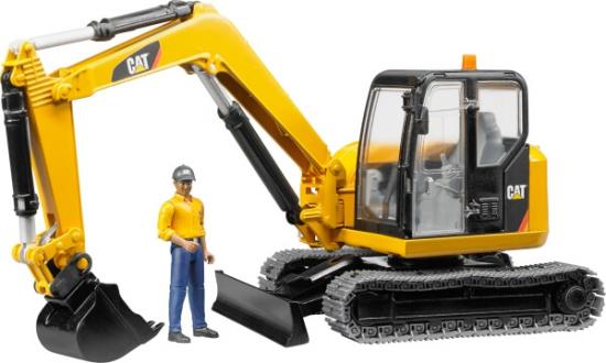 BRUDER Cat® Minibagger mit Bauarbeiter