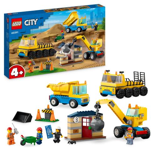 LEGO City 60391 Baufahrzeuge und Kran mit Abrissbirne